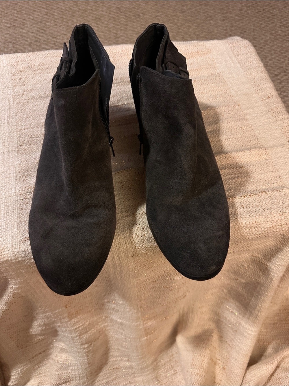 Women’s Black Suede Ankle Booties - Classic Side-Zip
